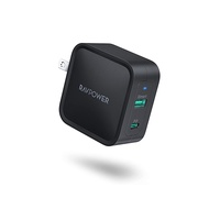 Củ Sạc Nhanh 65W RAVPower RP-PC133 - 2 Cổng Sạc - Type C PD 3.0 65W - USB A QC 3.0 18W - GaN - Sản P