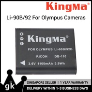 [KingMa] 1100mAh Li-92B / Li-90B Camera Replacement Battery Compatible With Olympus SH-50 iHS SH-60 SP-100 Tough TG-1 TG-2 TG-3 TG-5 TG-6 X and more - Li90b / Li92b / LI90