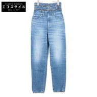 Hysteric Glamour 01183AP12 靛藍色做舊拉鍊腰帶錐形牛仔褲，25碼