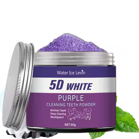 Purple Teeth Whitening Powder, 50g - Deep Cleaning and Teeth Cleaning Powder, Fresh Breath Toothpast