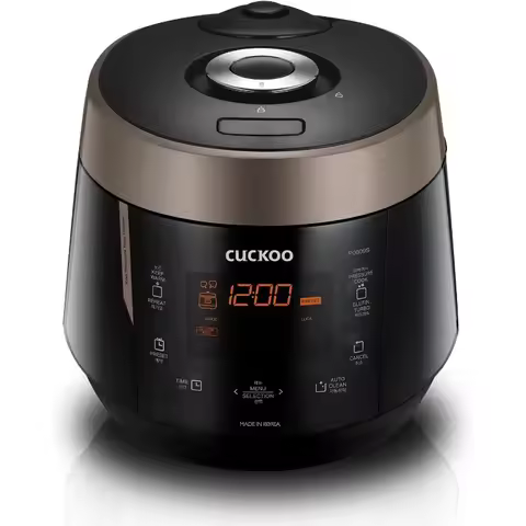 Cuckoo 6 Cup Electric Heating Pressure Rice Cooker & Warmer, 12 Built-in Programs Including Glutinou