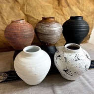 [48H Shipping] Rustic handmade ceramic pot, vintage ceramic vase, Chinese-style dry flower tabletop 