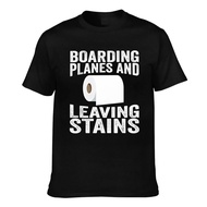 Casual Tee Men Boarding Planes Leaving Stains Funny Embarrassing Airport Good Printed Father'Gift
