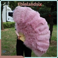 EBINLMY Handheld Fur Fan, 12 Bones Big Red Ostrich Folding Fan, Runway  Props 30*52cm 35*60cm Carniv