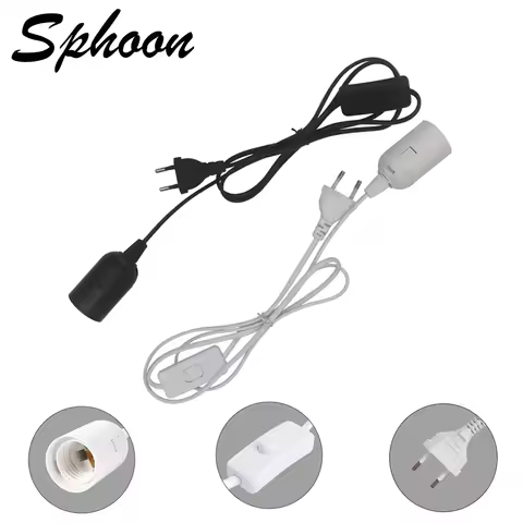 1.8M Lamp Base Holder Power Cord Cable E26 E27 EU US Hanging Pendant LED Light Fixture Socket Cord A
