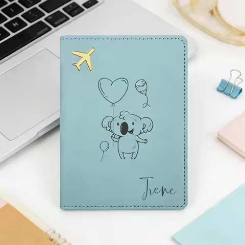 1pc Personalized Name Passport Cover Memory Gift Leather Passport Holder Meaningful Gift