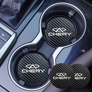 2Pcs Leather Coaster Anti-noise Water Cup Pad Cushion For Chery Fulwin QQ Tiggo 3 5 2 7 T11 A1 A3 A5
