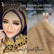 Metallic Glitter Mesh Turban Fabric 150cm Wide
