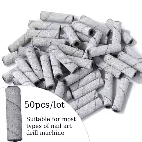 50pcs 3mm long small Mini Zebra Sanding Bands Stainless Steel Nail Drill Bits Mandrel Electric Manic