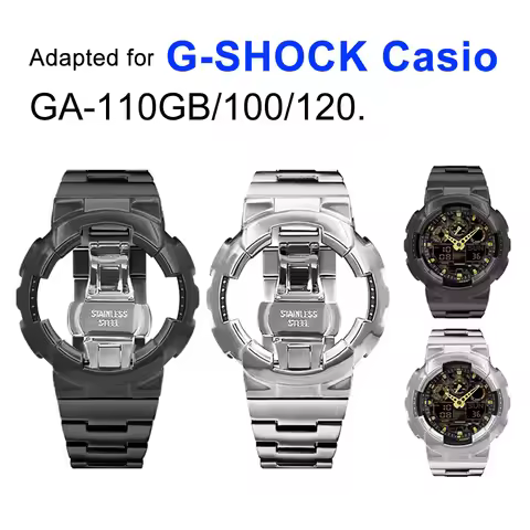 Adapter for the Casio Gull Watch metal case band GD120GA100/110 modified stainless steel shell brace