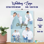 LARGE PHOTO PRINTING + MDF WOODEN FRAME | WEDDING SIGN Size 24R/ 50x70cm (HD QUALITY)