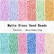 [NEW EXPRESS]☜◊ஐ 330pcs/bag 3mm Weight 12g Matte Glass Seed Beads 8/0 Macaroon Color Uniform Round Spacer For Jewelry Making DIY Ha