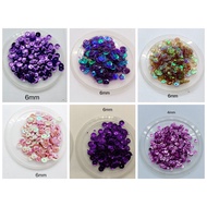 Purple Sequins Round Curve 10gm/pack (Labuci DIY/embroidery/jahitan manik) Sold by MarvelBeads Offic