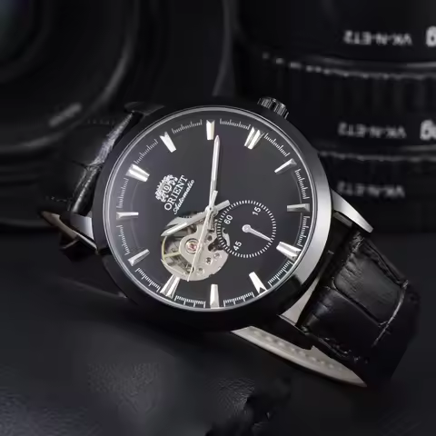 Orient Double Lion Sport Automatic Mechanical Watch Full Function World Time Water Resistant Leather