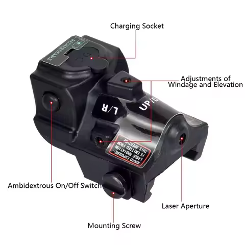 Tactial Red Green Blue Lazer USB Rechargeable Pointer Sight Airsoft Weapons Pistol G17 G19 9mm Fulls