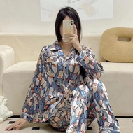 Silk longsleeve Terno pajama set for women/ Classy sleepwear/ Korean nightwear/women loungewear