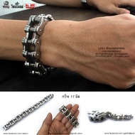 สร้อยข้อมือ โซ่bigbike เลสเงิน (เนื้องานแท้ งานสแตนเลสแท้316L 100%) รุ่นนิยม