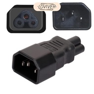 [Loviver] IEC 320 Adapter 3 Pin Socket, C14 to Cloverleaf Plug Micky C5 Power Adapter