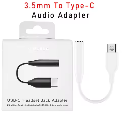 Samsung USB Type C To 3.5MM Earphone Jack Adapter Audio Converter For Galaxy S24 S23 Ultra Plus Tab 