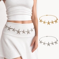 CLEIGHTEEN8H Waist Chain, Y2K Adjustable Length Waist Belt, Vintage Metal Starfish Pendant Decorativ