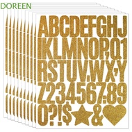DOREEN 5 Sheets Alphabet Big Letter Stickers, Self Adhesive English Letter a-Z Glitter Letter Sticke