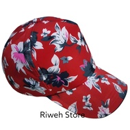 Topi Batik Bunga Cewek Cowok Dewasa Pria Wanita Tali Ring Adjust