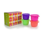 Tupperware One Touch Bowl 4 Pcs (Neon Colors) with Box