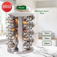 GDeal Multilayer Spice Rack Rotatable 360 Degree Spice Jar Spices Canister Spices Container Herb Sea