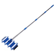 Flexible Vacuum Head with Wheels 4 Extension Poles 14" Heavy Duty Cleaner for Swimming for Pools