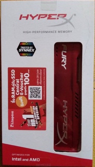 Ram PC DDR3 Bus1600 HyperX Fury Red 8GB (4GBx2)  รหัส HX316C10FRK2/8 Kit of 2