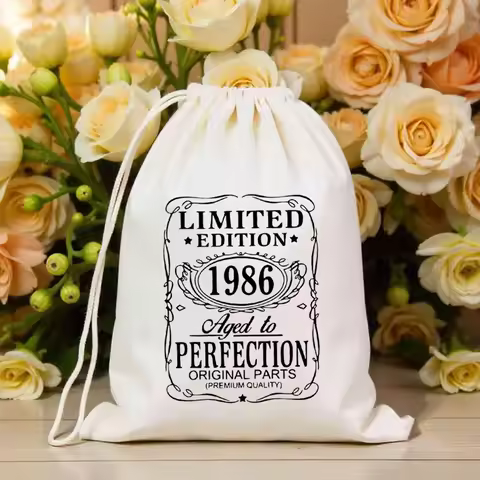 5Pcs Aged To Perfection Limited Edition Vintage Birthday Favor Bags 40th Accessories 40 Years Old Bi