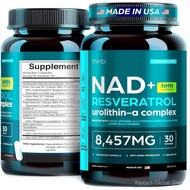 NAD Supplement 8,457 mg Extra Strength Liposomal, Green Tea + Astaxanthin for Women & Men, Resveratr