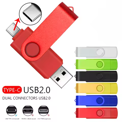 2IN1 Pendrive 128GB 64GB USB Flash Drive 2.0 Memory Disk 32GB 16GB Pen Drive 8G 4G Flash USB Portabl