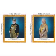 BINGKAI POTRET AGONG DAN PERMAISURI MALAYSIA (L)