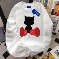 (24 Hours Delivery) Angel Official Modern Korean Long-Sleeved Shirt Loose oversize T-Shirt Round Nec