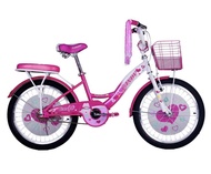 จักรยานแม่บ้านเด็กผู้หญิง20 นิ้ว Candy Rose มีตะกร้าด้านหน้า ยางแบบเติมลม มีพู่พร้อมเบาะท้าย