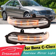 กระจกมองข้างมองหลัง LED สัญญาณไฟเลี้ยวสำหรับ Mercedes-Benz C-Class W203 2001-2007เลนส์ใสตัวแสดงสถานะ