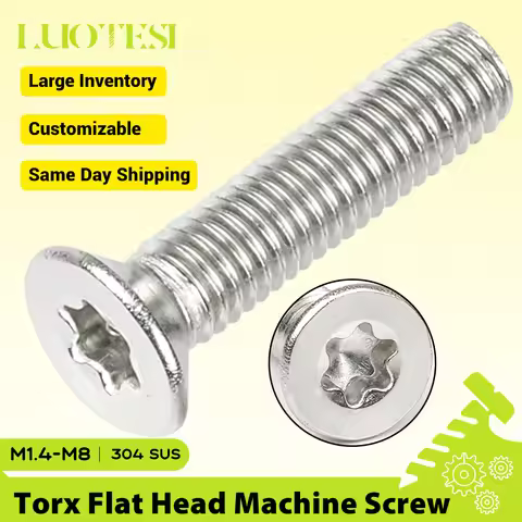Star Drive Flat Head Torx Machine Screws 304 Stainless Steel M1.4 M1.6 M2 M3 M4 M5 M6 Six-Lobe Count