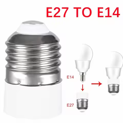 E27 to E14 Lamp Holder Converter E14 Lamp Socket Adapter E27 Lamp Base Fireproof Material Screw Mout