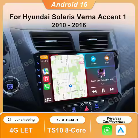 Carplay Hyundai Solaris Radio Android 16 Car Radio For Hyundai Solaris Verna Accent 1 2010 - 2016 Mu