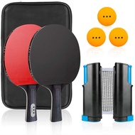 meja pingpong stiga pro carbon Set raket pingpong 2 raket 3 bola ping pong rak jaring mudah alih suk