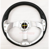 14 inch PU Steering Wheel/Drifting Steering Wheel/Racing Steering Wheel - SILVER