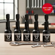 5 Unit Hex Magnetic Socket Wrench Set with 8mm and 42mm Adapters for Flexible Screwdriver Operations