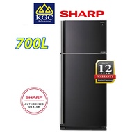 Sharp 700L 2 Door Fridge i-Kagami J-Tech Inverter Refrigerator SJP735MBK