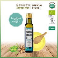 Natures Superfoods Organic Cold-Pressed Sacha Inchi Seed Oil 250ml - Omega 3 6 9 l Antioxidants
