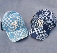 💜紫鑽認證💜全新 🏆 MLB 牛仔棋盤格 男女同款 棒球帽 鴨舌帽 Unisex baseball caps and peaked caps