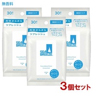 SEA BREEZE臉部及身體濕紙巾，無香型，30 片 x 3入組（獨立包裝 JAN：4550516475565）