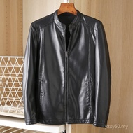 Jaket Kulit Lelaki Jaket Kulit Kasual Musim Gugur Musim Sejuk untuk Lelaki Jaket Motosikal Bulu Kola