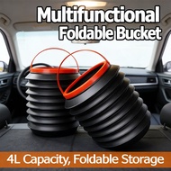 Car Storage Bucket Multifunctional Car Dustbin Container 4L Waste Bin Water Foldable Car Bucket
