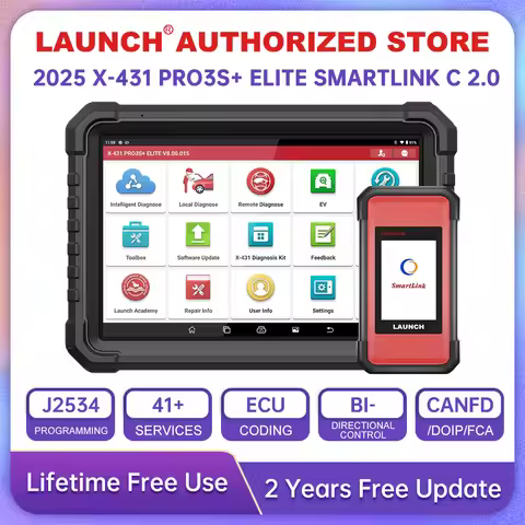 LAUNCH X431 PRO3S+ ELITE Advanced Programming TOOL J2534 CAN FD DOIP Online Coding All System car Di